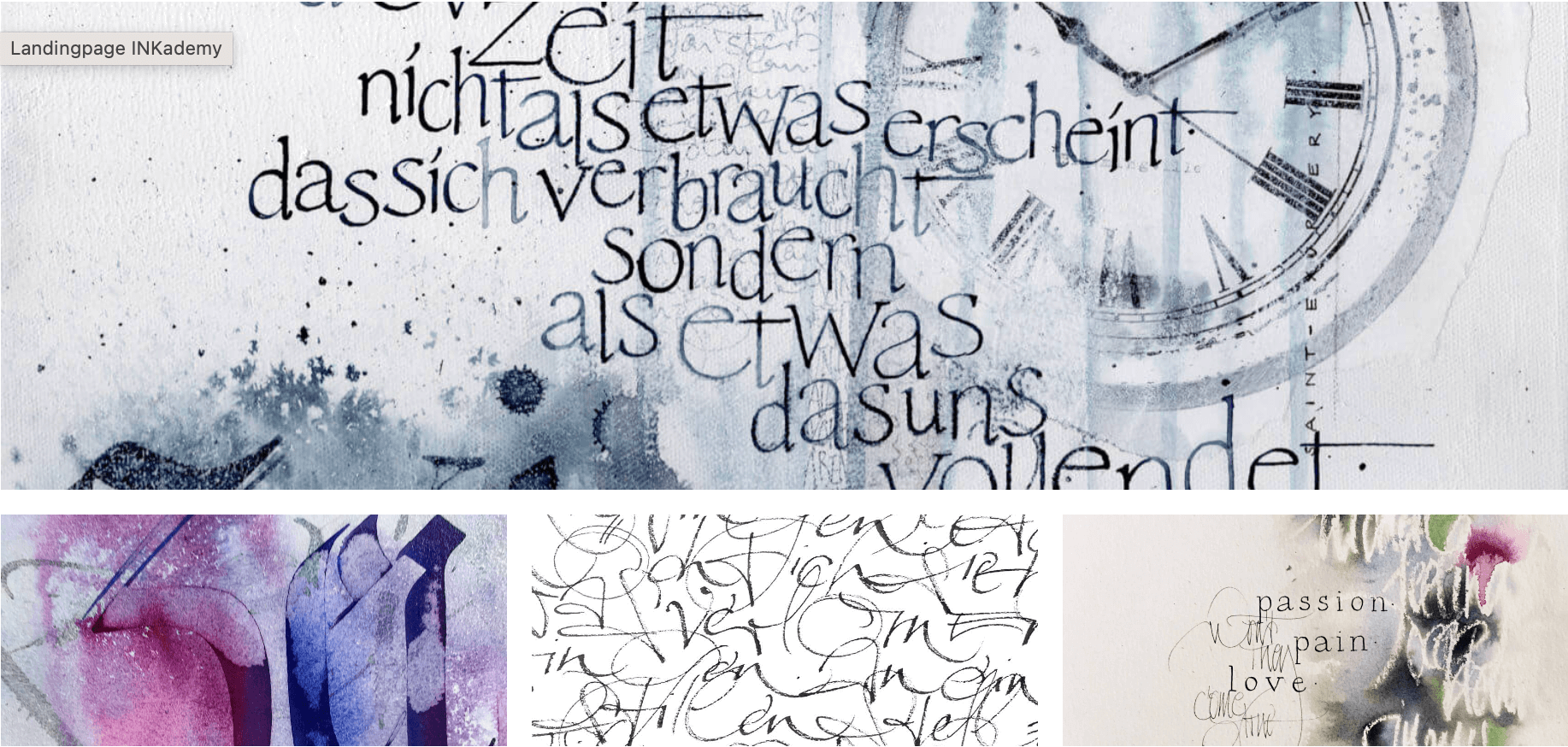 verschiedene kalligrafische Schriftbeispiele