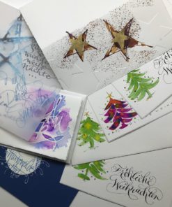 Weihnachtskarten Kalligrafiekurs