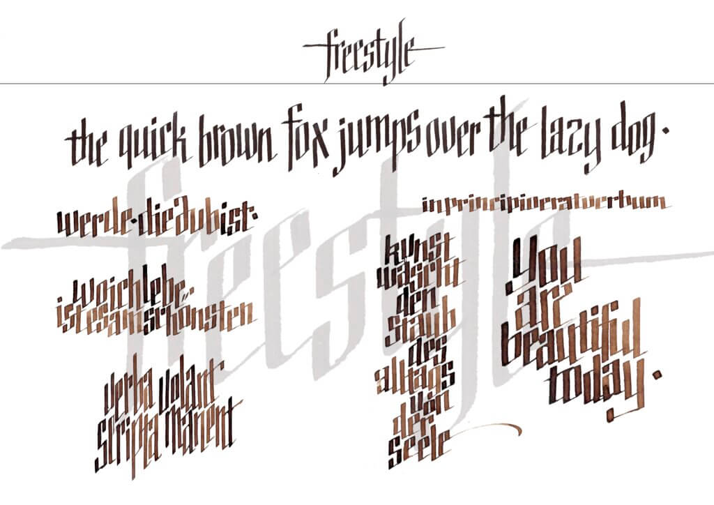 einfache Anfängerschrift Kalligrafie